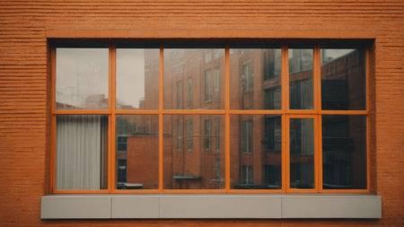 A view of a window in an old building in London, UK.の素材