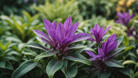 Purple flowers in the garden, Thailand. Selective focus.の素材