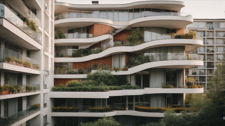 Modern apartment buildings in the city. Modern european architecture.の素材