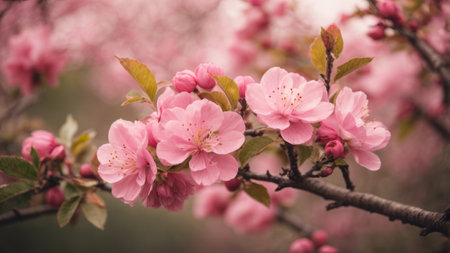 Beautiful pink cherry blossom in spring time. Cherry blossom backgroundの素材