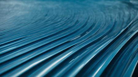 abstract blue metal background with some smooth lines and highlights in itの素材