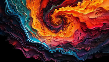 abstract colorful background, computer generated illustration, fractal art designの素材