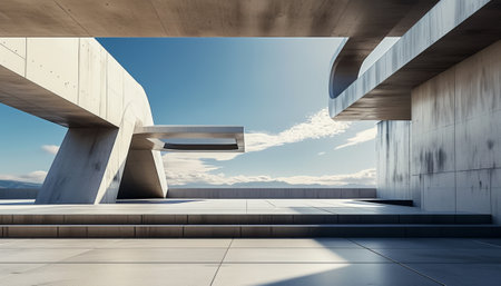 Abstract modern architecture background. 3d rendering mock up toned imageの素材