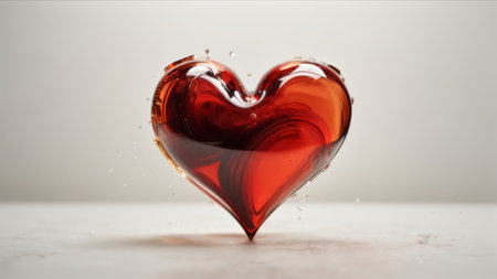 Red heart on a white background. Valentines day. 3d renderingの素材
