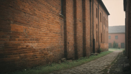 Old brick wall background in vintage style. Beautiful old brick wall texture. Brick wall background.の素材