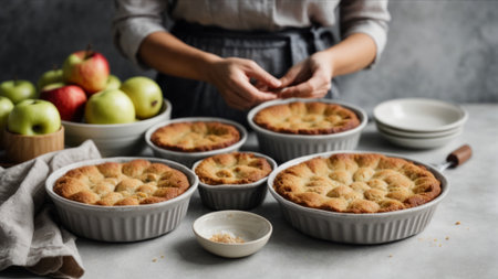 Apple pie in the form of a pie with cinnamon and apples.の素材