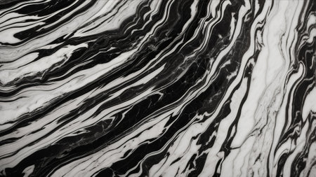 Black and white marble pattern texture background. Marbling artwork texture. Agate ripple pattern.の素材