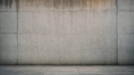 Empty room with concrete wall and floor. 3d render illustration.の素材