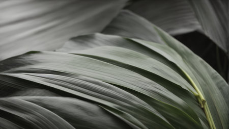 Tropical palm leaves close-up. Nature background. Selective focus.の素材