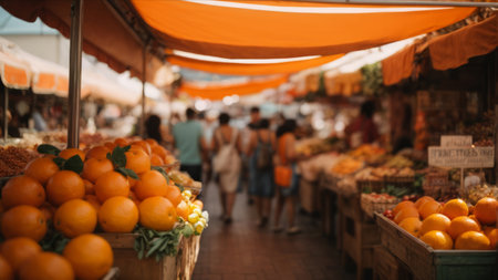 Fruit market in Bangkok, Thailand. Fruits and vegetables on the market.の素材