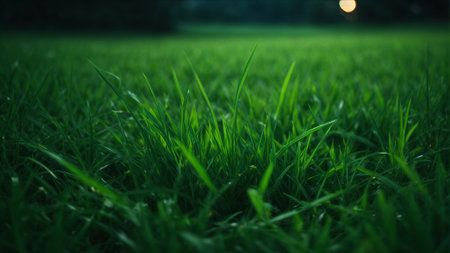 Green grass in the field at sunset. Natural background. Soft focus.の素材