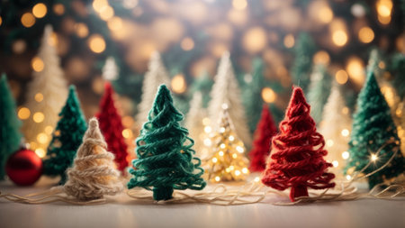 Christmas tree decoration on bokeh background. Christmas and New Year concept.の素材