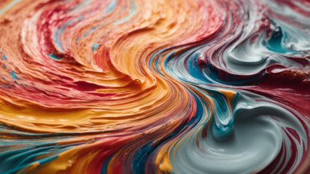 abstract background of multicolored paint in the form of wavesの素材