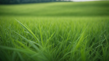 Green grass in the field, soft focus and shallow depth of field.の素材