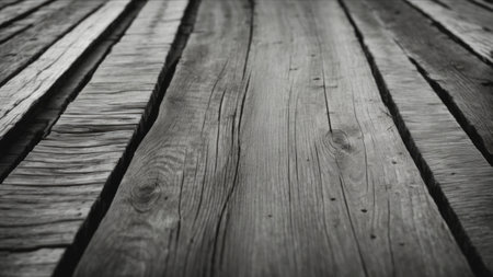 Old wooden planks background. Black and white photo of old wood.の素材