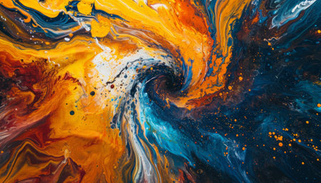 Traditional Ottoman Turkish marbling art patterns as abstract colorful background with golden elementsの素材