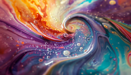 Abstract background of oil paint mixing in water. Colorful abstract backgroundの素材
