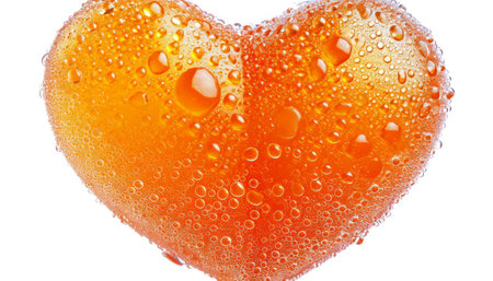 Heart made of water drops on white background. Shallow DOFの素材