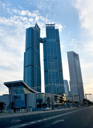 Sheikh Zayed Road in Abu Dhabi, United Arab Emiratesの写真素材