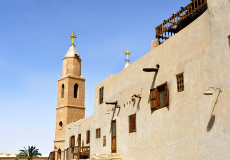 minaret and religion in clear sky in Red Sea, Egyptの写真素材