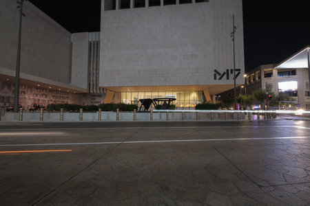Msheireb Downtown Doha, Qatar night shot showing M7 which is a new epicenter for design, innovation, and entrepreneurship in the heart of Msheirebのeditorial素材