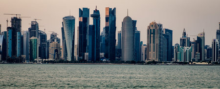 Modern skyscrapers in Dubai, UAE. Dubai was the fastest developing city in the world between 2002...
