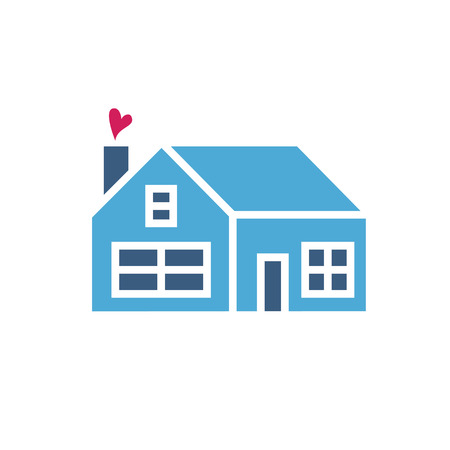 House icon with heart. Simple vector illustrationのイラスト素材