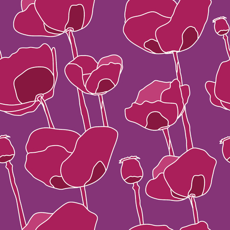 Abstract pink flowers seamless pattern. Vector illustrationのイラスト素材