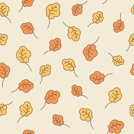 Oak leaves seamless pattern. Autumn background. Fallのイラスト素材