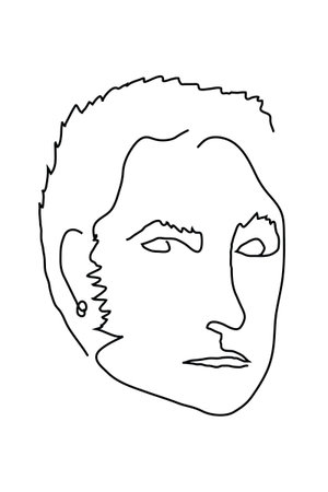 Simple line male portrait. Vector illustrationのイラスト素材