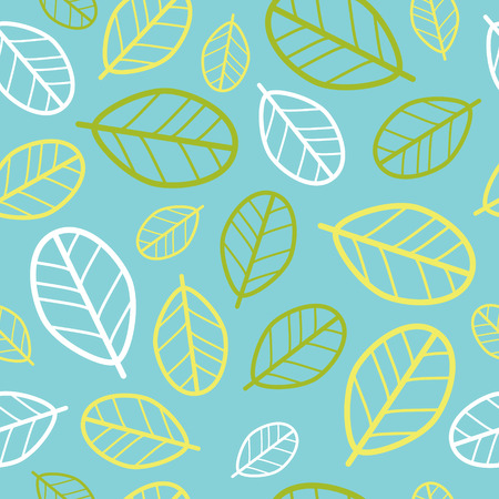 Green leaves seamless pattern. Springtime. Vectorのイラスト素材