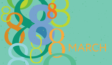 Greeting card with figure 8. International women day designのイラスト素材