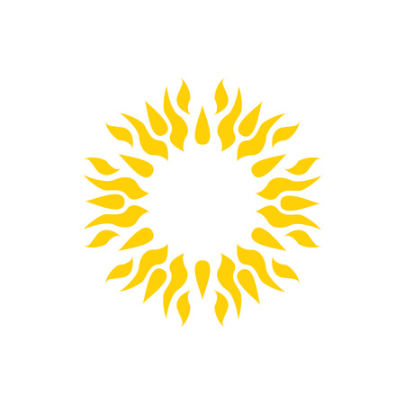 Yellow sun icon. Mandala, tattoo vectorのイラスト素材