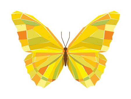 Geometric mosaic butterfly. Vector illustrationのイラスト素材