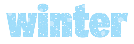 Seasonal banner with word winter and snow. Concept of snowingのイラスト素材