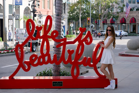 Life is beautiful public art sculpture Beverly Hills November 27 2025のeditorial素材