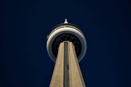 CN Tower Observation Pod Against Night Sky