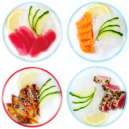 Japanese dish of fish and assortedの写真素材