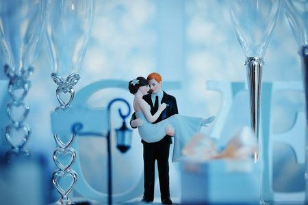 wedding bride and groom figurineの写真素材