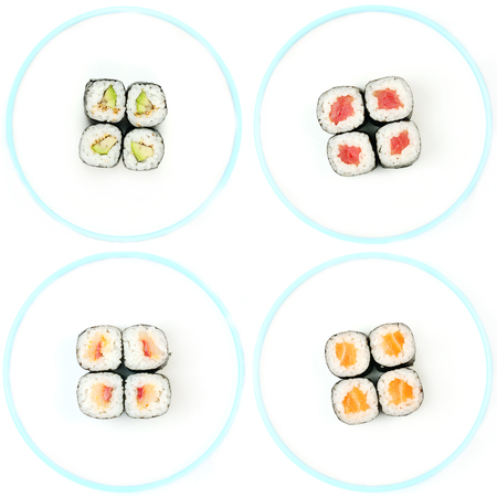 sushi set menu for top viewの写真素材