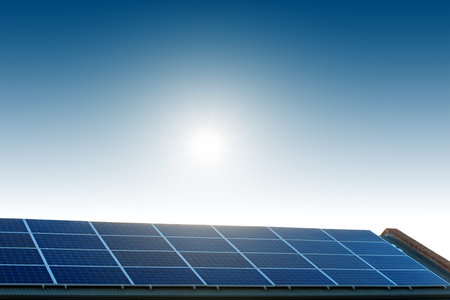 Solar panels installed on the roof