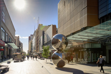 Rundle Mall is the centre of the Adelaide city and the premier shopping area of South Australia with 23 million visitors annually.のeditorial素材
