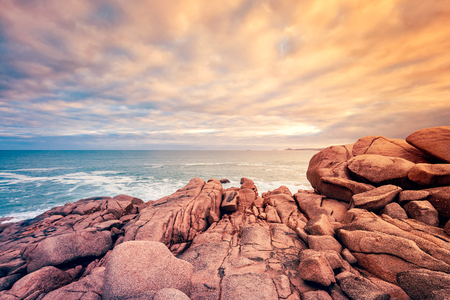 Fleurieu Peninsula landscape view from Horseshoe bay, South Australiaの写真素材