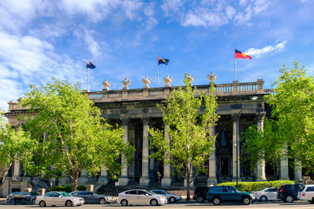 Adelaide, Australia - October 25, 2016: Old Parliament House viewed across North Terrace in Adelaide CBD on a dayのeditorial素材