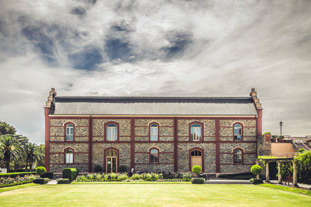 Barossa Valley, Australia - January 16, 2016: Chateau Tanunda  vintage winery on a bright day. It was established in 1890 and entered on the Register of State Heritage Placesのeditorial素材