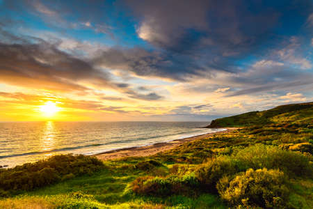 Hallett Cove Beach at sunset, South Australiaの写真素材