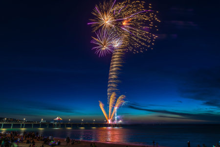 New Yearâ€™s Eve Fireworks on Brighton Jetty, Adelaide, South Australia
