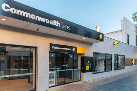 Adelaide, Australia - December 19, 2020: Commonwealth Bank branch in Adelaide China Town near Central Market in the afternoonのeditorial素材