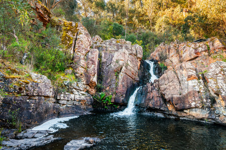 MacKenzie Waterfall first cascade in Grampians on a day, River Gorge, Victoria, Australia.の写真素材