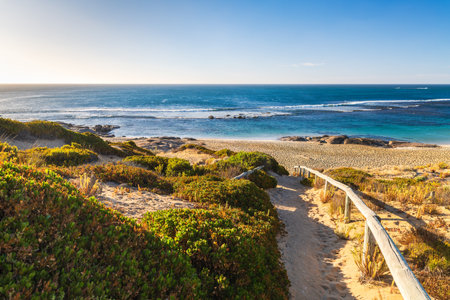 Pathway to Browns Beach on a day at Innes National Park, Yorke Peninsula, South Australiaの写真素材